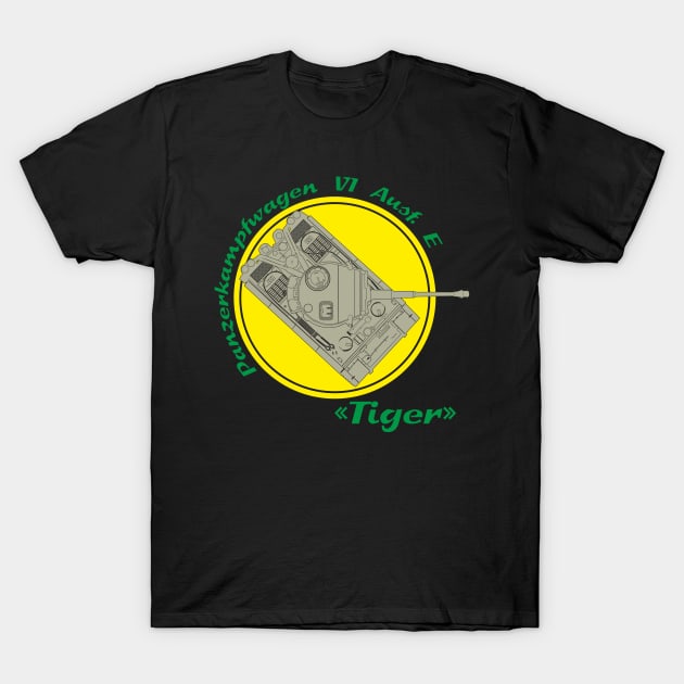 Heavy tank Pz-VI Tiger on a yellow background T-Shirt by FAawRay